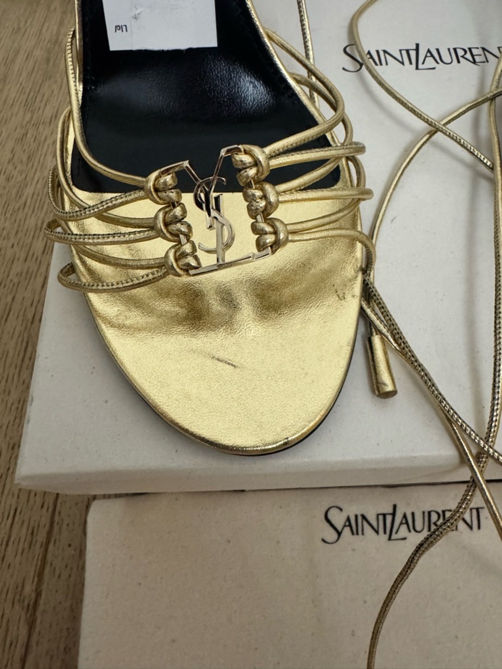 Saint Laurent Babylone Sandals in Metallic Leather 41 - Picture 8 of 8